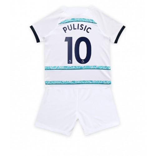 Dres Chelsea Christian Pulisic #10 Gostujuci za djecu 2022-23 Kratak Rukav (+ kratke hlače)